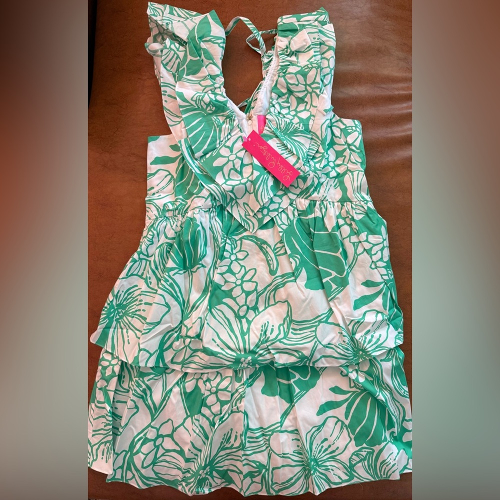 Lilly Pulitzer Ritamarie Mini Dress Size 14 Green White Floral MSRP $248 NWT - Picture 3 of 6
